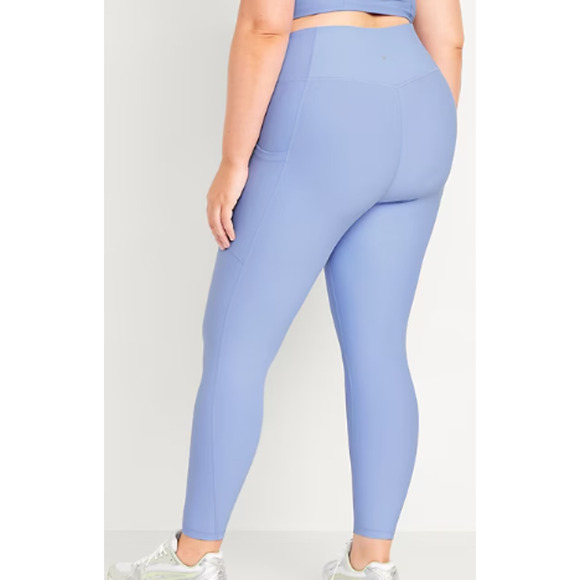 Old Navy Women's Blue High-Waisted PowerSoft 7/8 Pocket Active Leggings Sz Large - Picture 3 of 7